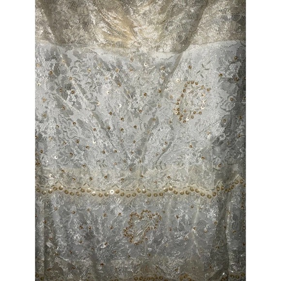 Tadashi Women’s Beaded Sequins Layered Tiered Gold Sheath Dress Size 10 - Picture 12 of 13